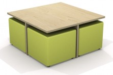 Missoni Table Set Square. Low Table. 4 X 450 Sq Cube Ottomans And Table. Any Fabric Colour
